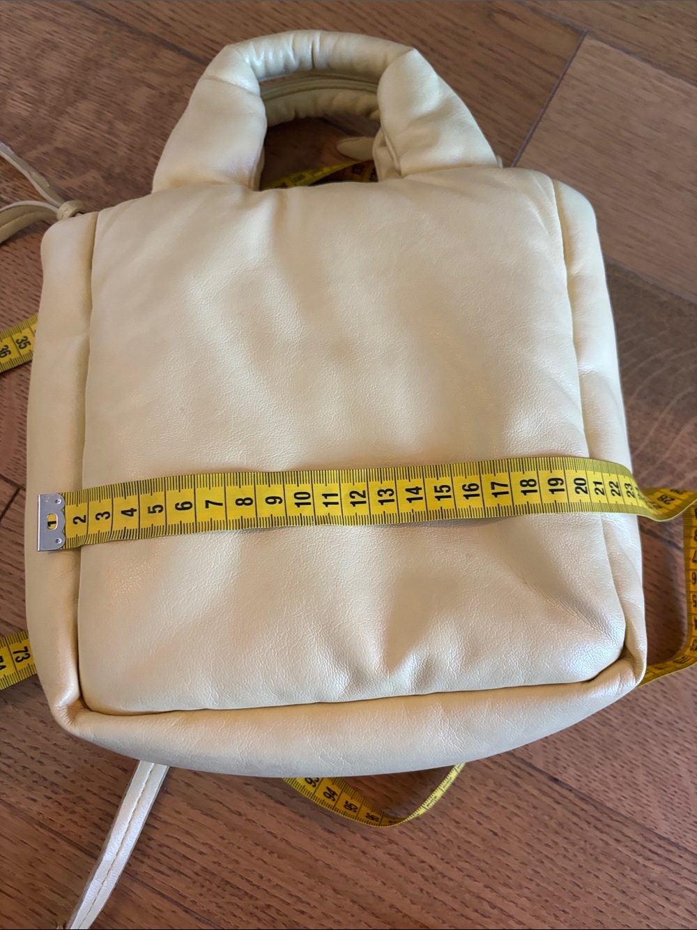 Padded Mini Tote Bag in Yellow with Detachable Strap - Picture 6 of 7